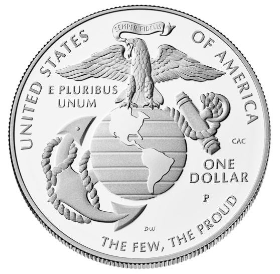 U.S. Marine Corps 250th Anniversary 2025 Proof Silver Dollar PHILADELPHIA (P)