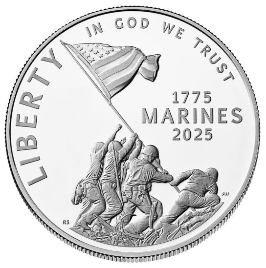 U.S. Marine Corps 250th Anniversary 2025 Proof Silver Dollar PHILADELPHIA (P)