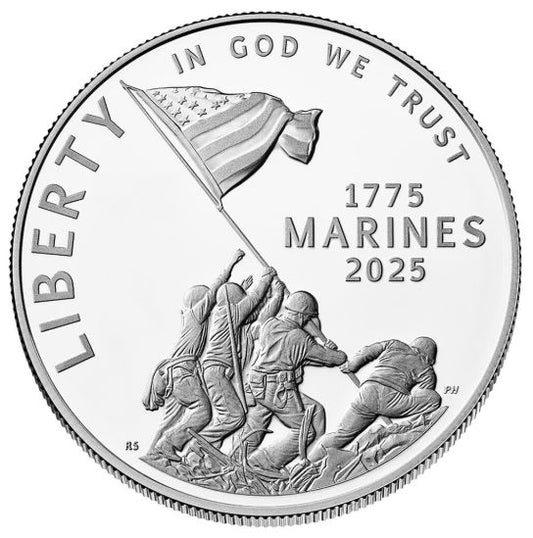 U.S. Marine Corps 250th Anniversary 2025 Proof Silver Dollar PHILADELPHIA (P)