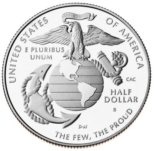 U.S. Marine Corps 250th Anniversary 2025 Proof Half Dollar SAN FRANCISCO (S)